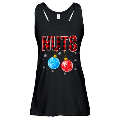 Nuts Chest Christmas Buffalo Plaid Matching Couple Chestnuts Ladies Essential Flowy Tank