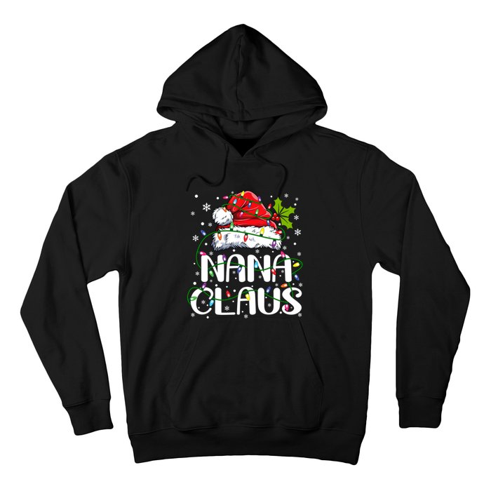 Nana Claus Christmas Lights Pajama Family Matching Hoodie