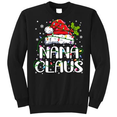 Nana Claus Christmas Lights Pajama Family Matching Sweatshirt