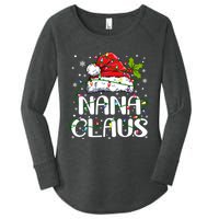 Nana Claus Christmas Lights Pajama Family Matching Women's Perfect Tri Tunic Long Sleeve Shirt