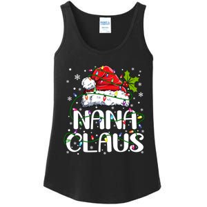 Nana Claus Christmas Lights Pajama Family Matching Ladies Essential Tank