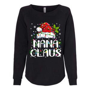 Nana Claus Christmas Lights Pajama Family Matching Womens California Wash Sweatshirt