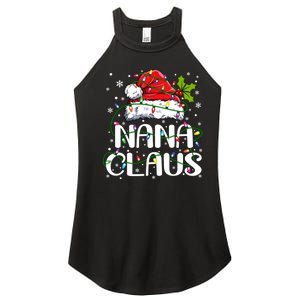 Nana Claus Christmas Lights Pajama Family Matching Women's Perfect Tri Rocker Tank