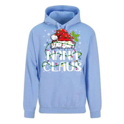 Nana Claus Christmas Lights Pajama Family Matching Unisex Surf Hoodie