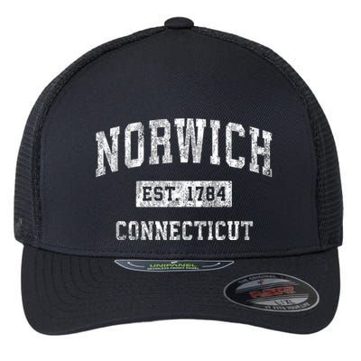Norwich Connecticut Ct Vintage Established Sports Design Flexfit Unipanel Trucker Cap