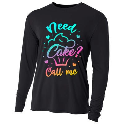 Need Cupcake? Call Me Funny Cupcake Maker Baking Chef Meaningful Gift Cooling Performance Long Sleeve Crew