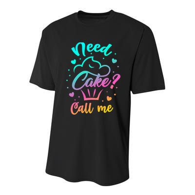 Need Cupcake? Call Me Funny Cupcake Maker Baking Chef Meaningful Gift Youth Performance Sprint T-Shirt