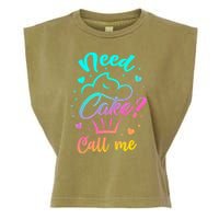 Need Cupcake? Call Me Funny Cupcake Maker Baking Chef Meaningful Gift Garment-Dyed Women's Muscle Tee