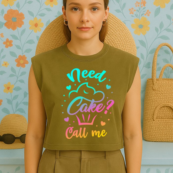 Need Cupcake? Call Me Funny Cupcake Maker Baking Chef Meaningful Gift Garment-Dyed Women's Muscle Tee