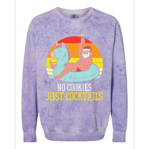 No Cookies Cocktails Santa Summer Christmas In July Xmas Colorblast Crewneck Sweatshirt