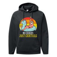 No Cookies Cocktails Santa Summer Christmas In July Xmas Performance Fleece Hoodie