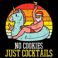 No Cookies Cocktails Santa Summer Christmas In July Xmas Cooling Performance Crew T-Shirt