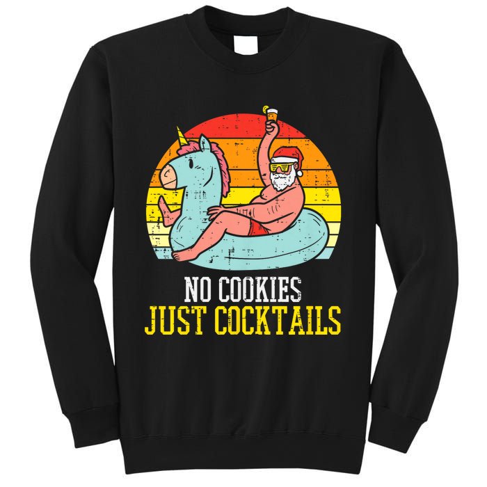 No Cookies Cocktails Santa Summer Christmas In July Xmas Sweatshirt