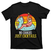 No Cookies Cocktails Santa Summer Christmas In July Xmas T-Shirt