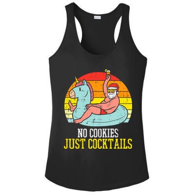 No Cookies Cocktails Santa Summer Christmas In July Xmas Ladies PosiCharge Competitor Racerback Tank