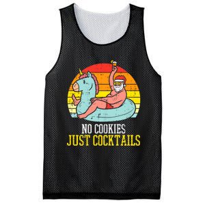 No Cookies Cocktails Santa Summer Christmas In July Xmas Mesh Reversible Basketball Jersey Tank