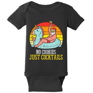 No Cookies Cocktails Santa Summer Christmas In July Xmas Baby Bodysuit