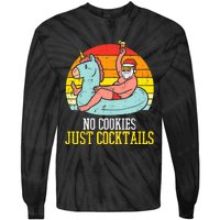 No Cookies Cocktails Santa Summer Christmas In July Xmas Tie-Dye Long Sleeve Shirt