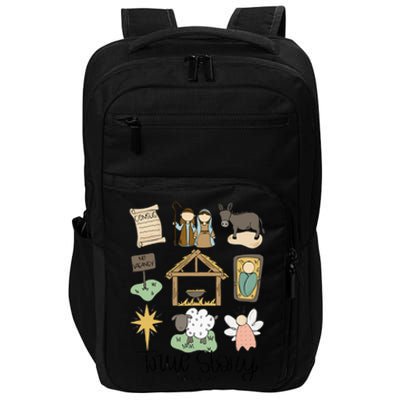 Nativity Christian Christmas Xmas True Story Manger Impact Tech Backpack