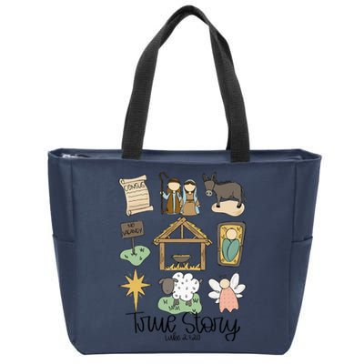 Nativity Christian Christmas Xmas True Story Manger Zip Tote Bag