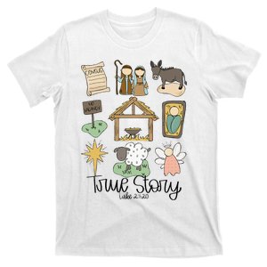 Nativity Christian Christmas Xmas True Story Manger T-Shirt