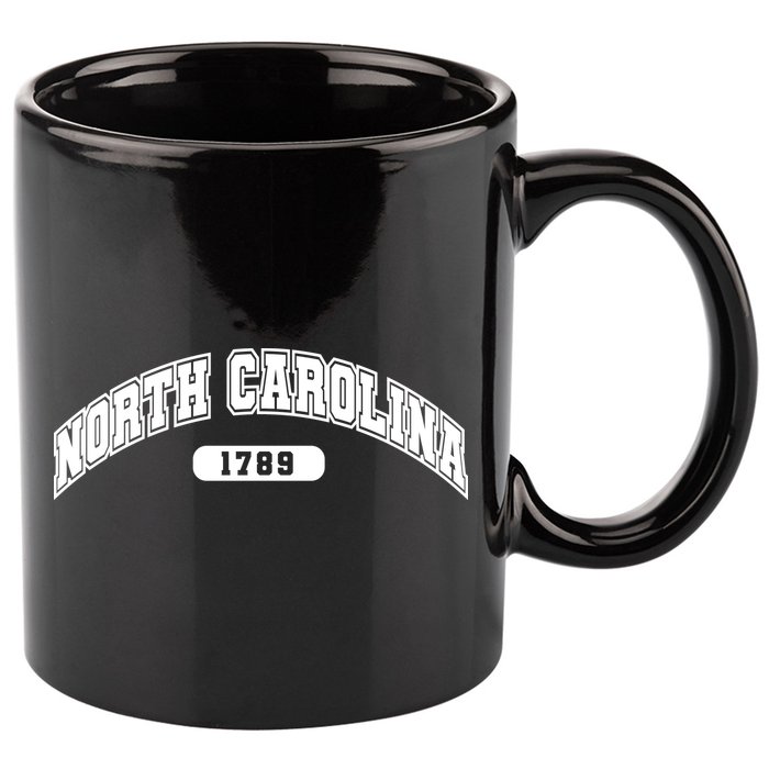 North Carolina Collegiate Style 1789 11oz C Handle Ceramic Mug