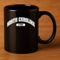 North Carolina Collegiate Style 1789 11oz C Handle Ceramic Mug