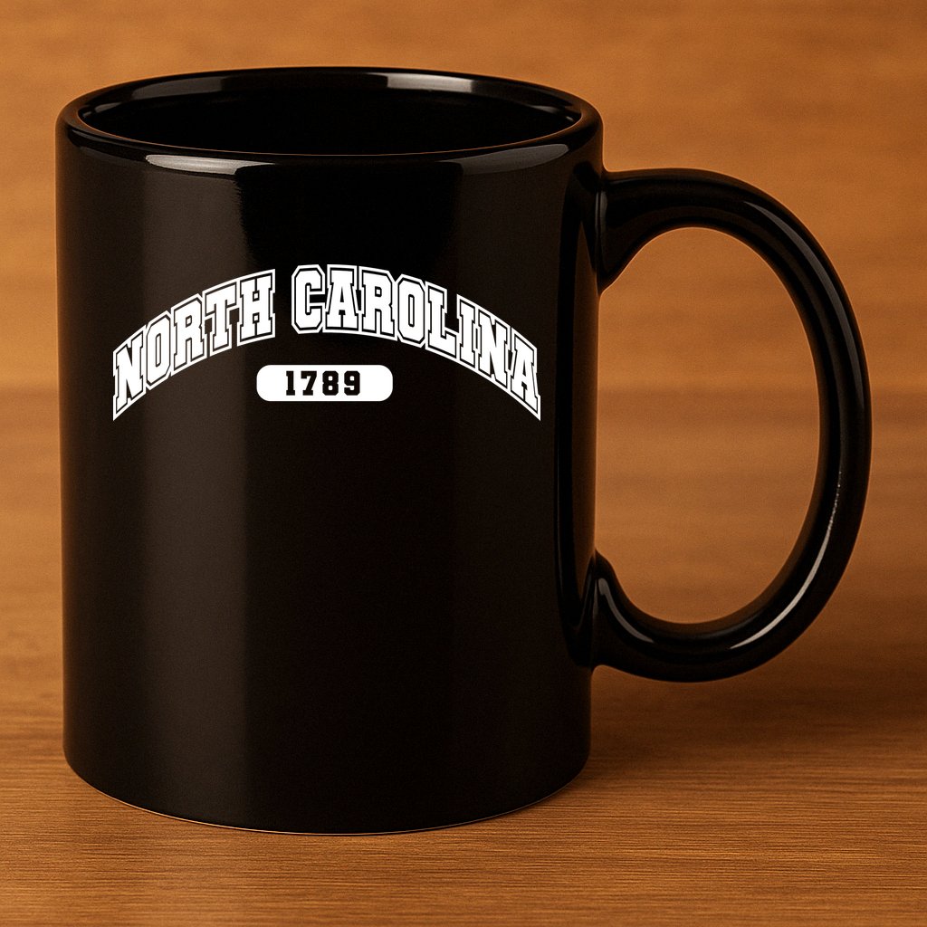 North Carolina Collegiate Style 1789 11oz C Handle Ceramic Mug