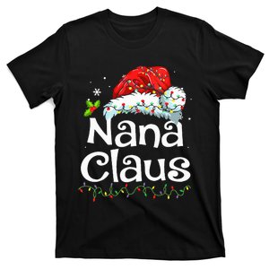 Nana Claus Christmas Pajama Family Matching Xmas Light T-Shirt