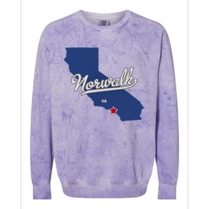 Norwalk California CA Map Colorblast Crewneck Sweatshirt