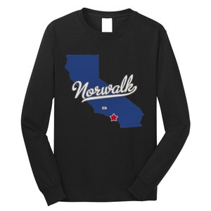 Norwalk California CA Map Long Sleeve Shirt