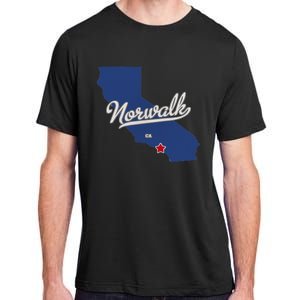 Norwalk California CA Map Adult ChromaSoft Performance T-Shirt