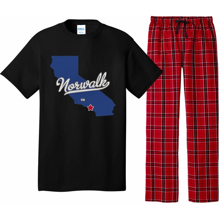 Norwalk California CA Map Pajama Set