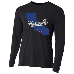 Norwalk California CA Map Cooling Performance Long Sleeve Crew