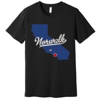 Norwalk California CA Map Premium T-Shirt