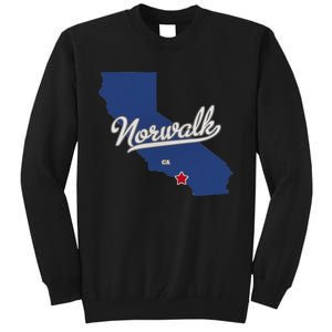 Norwalk California CA Map Tall Sweatshirt