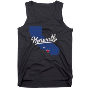 Norwalk California CA Map Tank Top