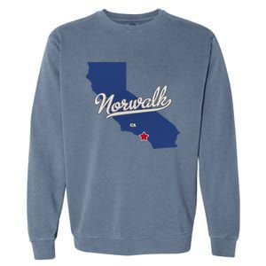 Norwalk California CA Map Garment-Dyed Sweatshirt