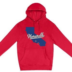 Norwalk California CA Map Premium Pullover Hoodie