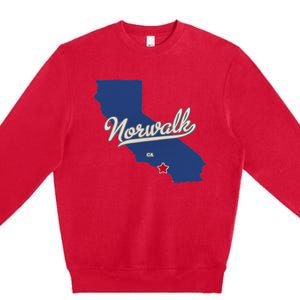 Norwalk California CA Map Premium Crewneck Sweatshirt