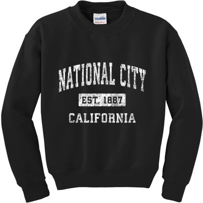 National City California Ca Vintage Established Sports Kids Sweatshirt