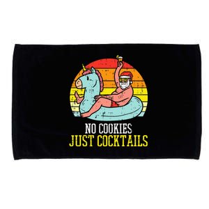 No Cookies Cocktails Santa Summer Christmas In July Xmas Microfiber Hand Towel