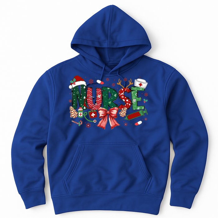 Nurse Christmas Coquette Bow Nicu Icu Rn Er Nurse Life Gift Hoodie