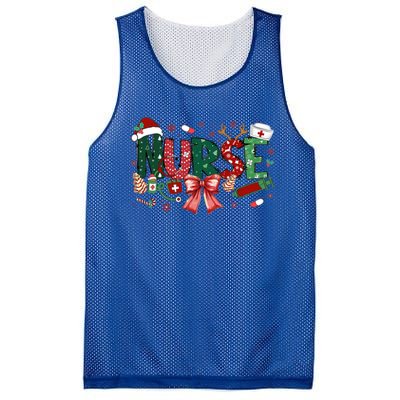 Nurse Christmas Coquette Bow Nicu Icu Rn Er Nurse Life Gift Mesh Reversible Basketball Jersey Tank