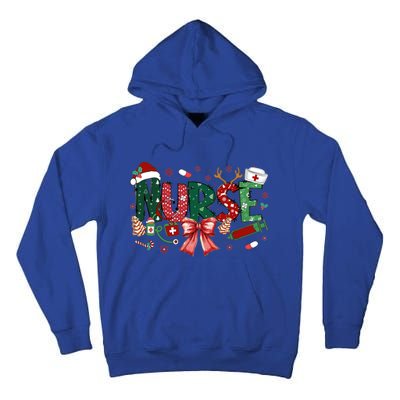 Nurse Christmas Coquette Bow Nicu Icu Rn Er Nurse Life Gift Tall Hoodie