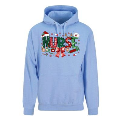 Nurse Christmas Coquette Bow Nicu Icu Rn Er Nurse Life Gift Unisex Surf Hoodie