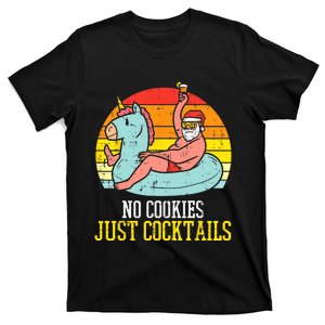 No Cookies Cocktails Santa Summer Christmas In July Xmas T-Shirt