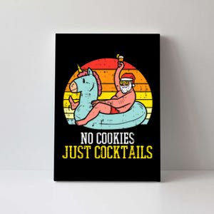 No Cookies Cocktails Santa Summer Christmas In July Xmas Canvas