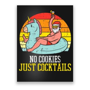 No Cookies Cocktails Santa Summer Christmas In July Xmas Poster