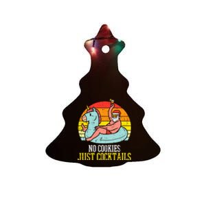 No Cookies Cocktails Santa Summer Christmas In July Xmas Ceramic Tree Ornament